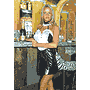 PVC-Maid-Dress - LD910 - PVC maids dress with white lace detail and attached collar